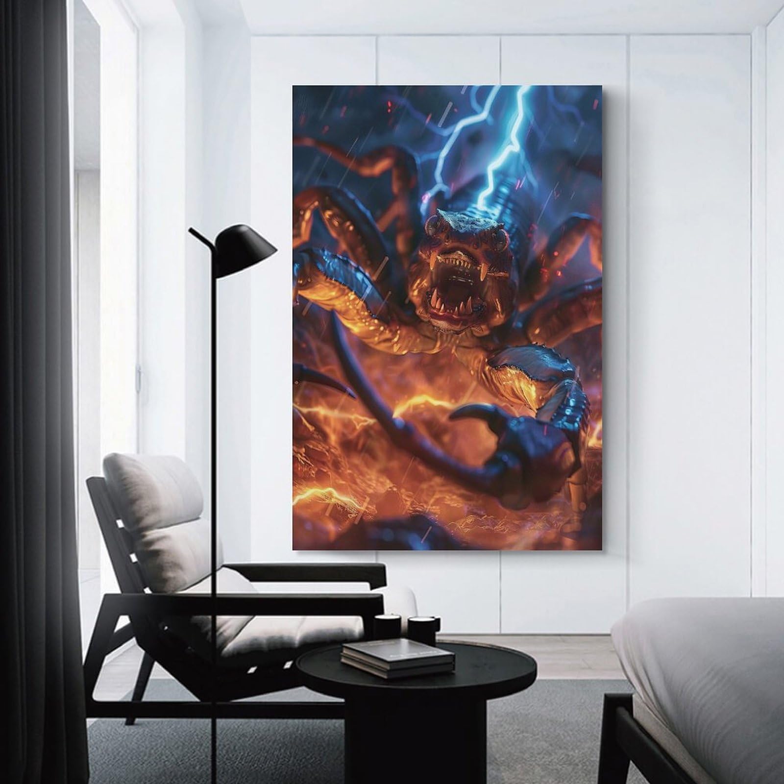Junmoney Scorpion Lightning Home Decor Wall Art, 20x30inch(50x75cm), for Bedroom Walls, Guest Spaces Or Lounges, A Warm Accent for Relaxed Interiors