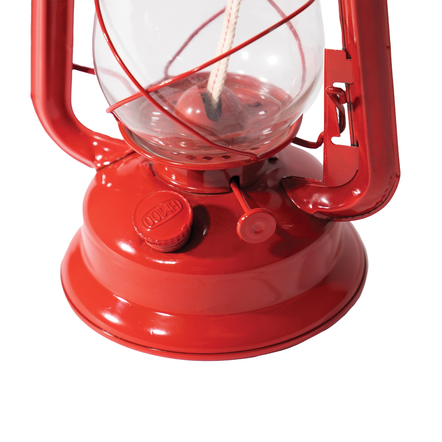 Rothko Red Kerosene Lantern - 12 Inch Tall Metal Camping Light With Adjustable Wick