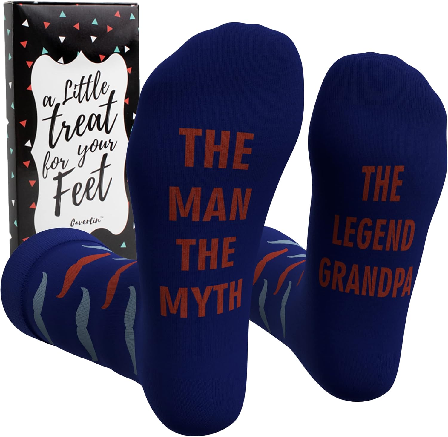 Cavertin Men's Funny Fathers Day Grandpa Dad Socks with Gift Box Christmas Gift for Dad