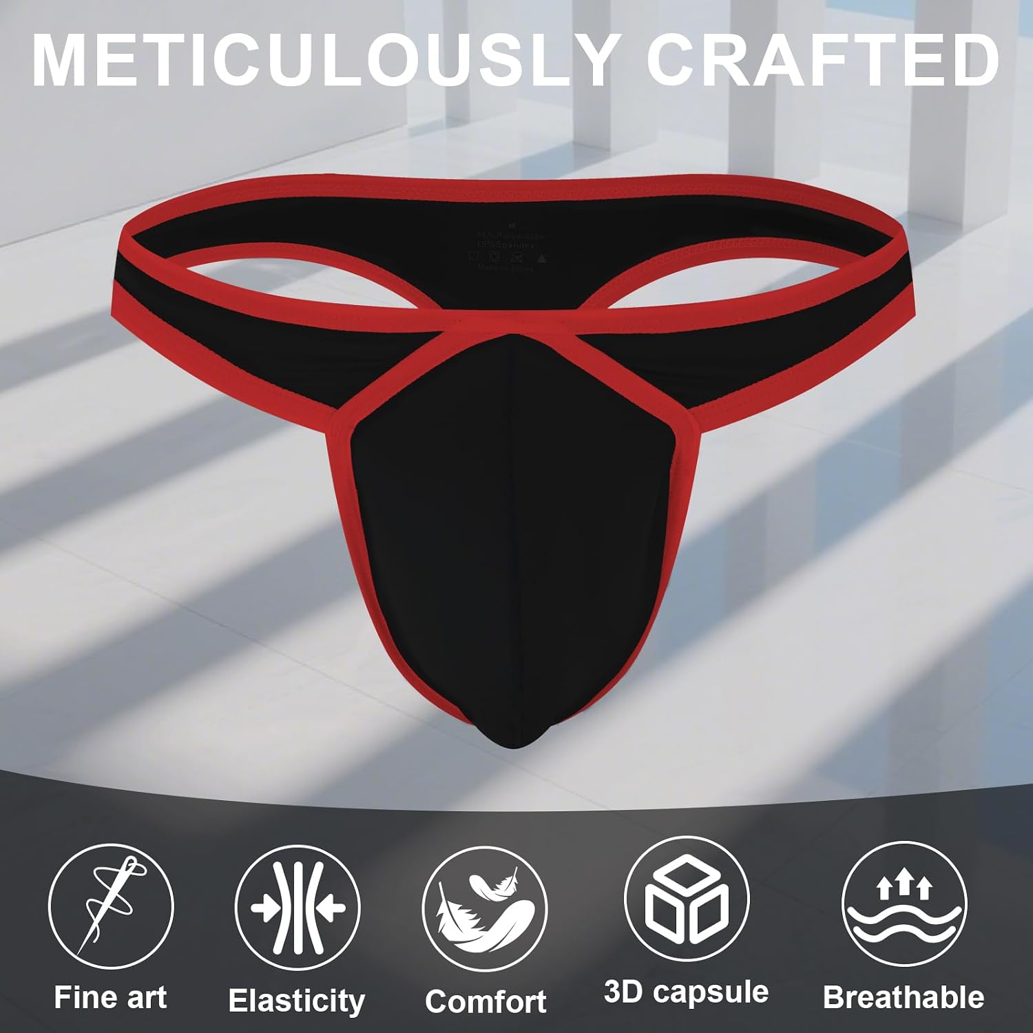 KAREN SPACE Mens Pouch Thong Sexy And Fashion Underwear, Ice Silk T-Back Thongs Athletic Supporter
