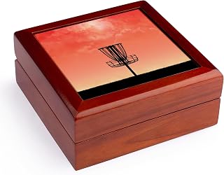 3dRose silhouette of disc golf Jewelry Box 7 x 7 inch with 4 inch tile
