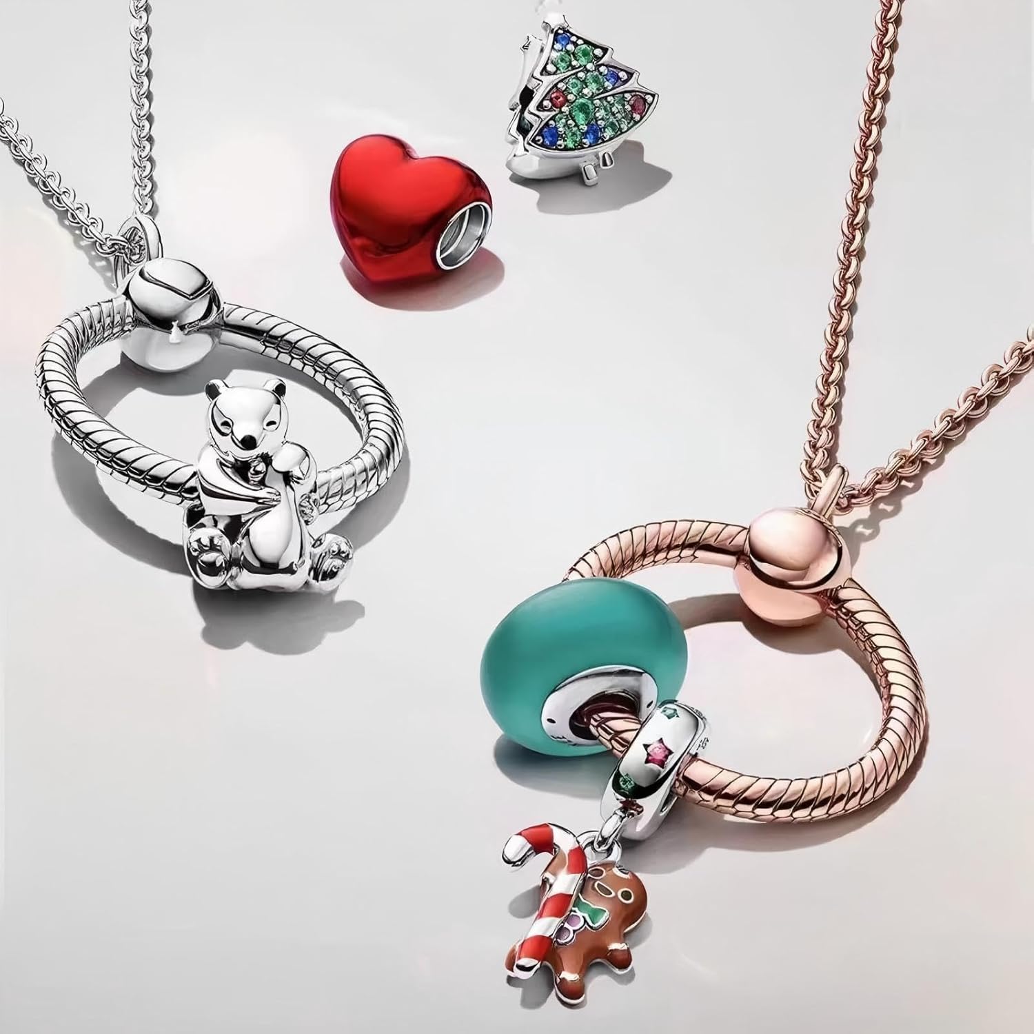 Christmas Fashion Charms Compatible for Bracelets and Necklaces Family Birthday Jewelry Women's Bead Charms Valentine's Day and Halloween Charms