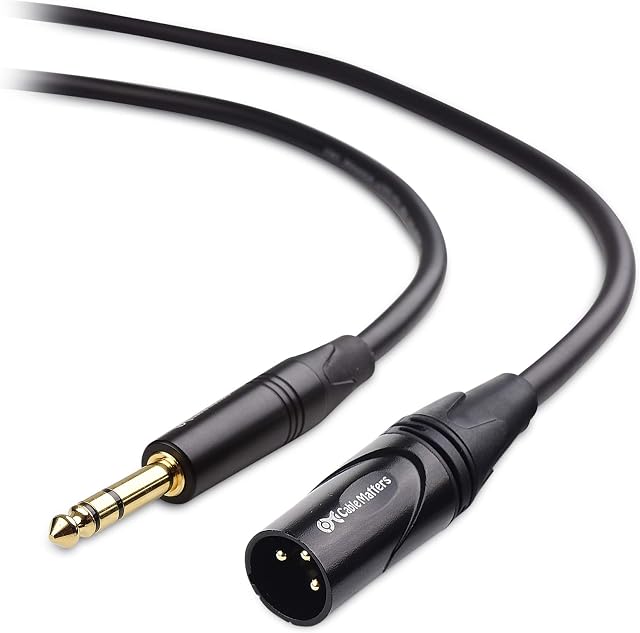 Cable Matters (1/4 Inch 6.35mm XLR to Jack Cable 1.8 m Male to Male (Jack to XLR Cable, XLR to 6.35mm Cable, TRS to XLR Cable)
