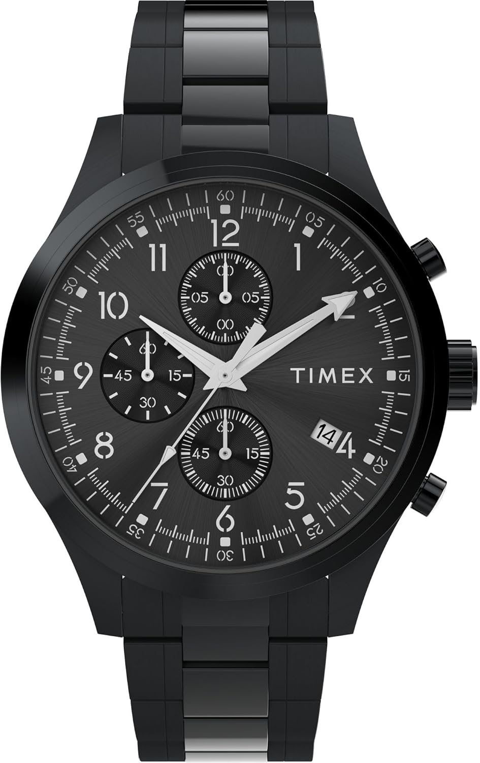 Timex Men’s Dress Chronograph 43mm Watch – Silver-Tone