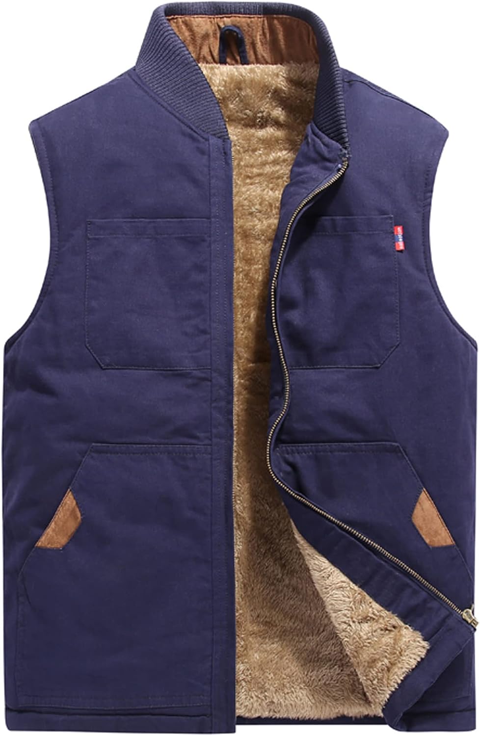 Flygo Mens Winter Warm Outdoor Utility Hunting Work Quilted Lined Canvas Vest