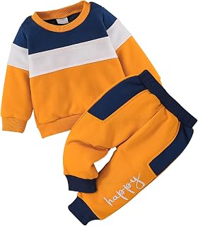 Baby Boy Clothes Toddler Boy Sweatshirt Patchwork Fall Winter Long Sleeve Shirt Pants Outfits Clothing Set 3-24 Months