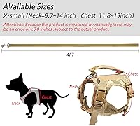 Vista 14 de Annchwool Arnés táctico para perros pequeños con asa, chaleco de servicio militar y correa para entrenamiento al aire libre, caminar, senderismo