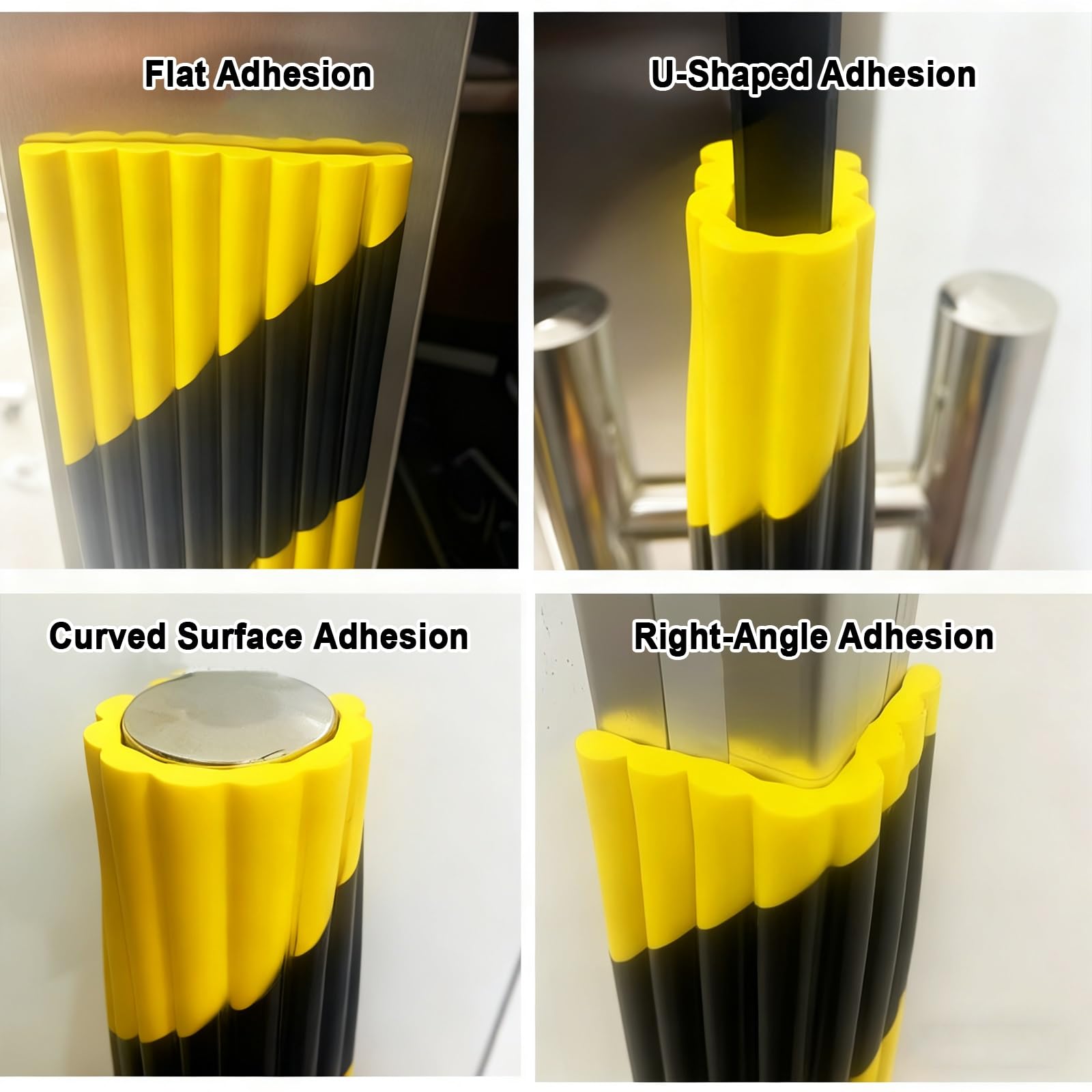 Protectores de Esquina para Pared, Protector de Bordes, Protector de Seguridad Reforzado, 500 cm (197 Pulgadas), Amarillo y Negro, para Esquinas de Techos, Encimeras y Escaleras.