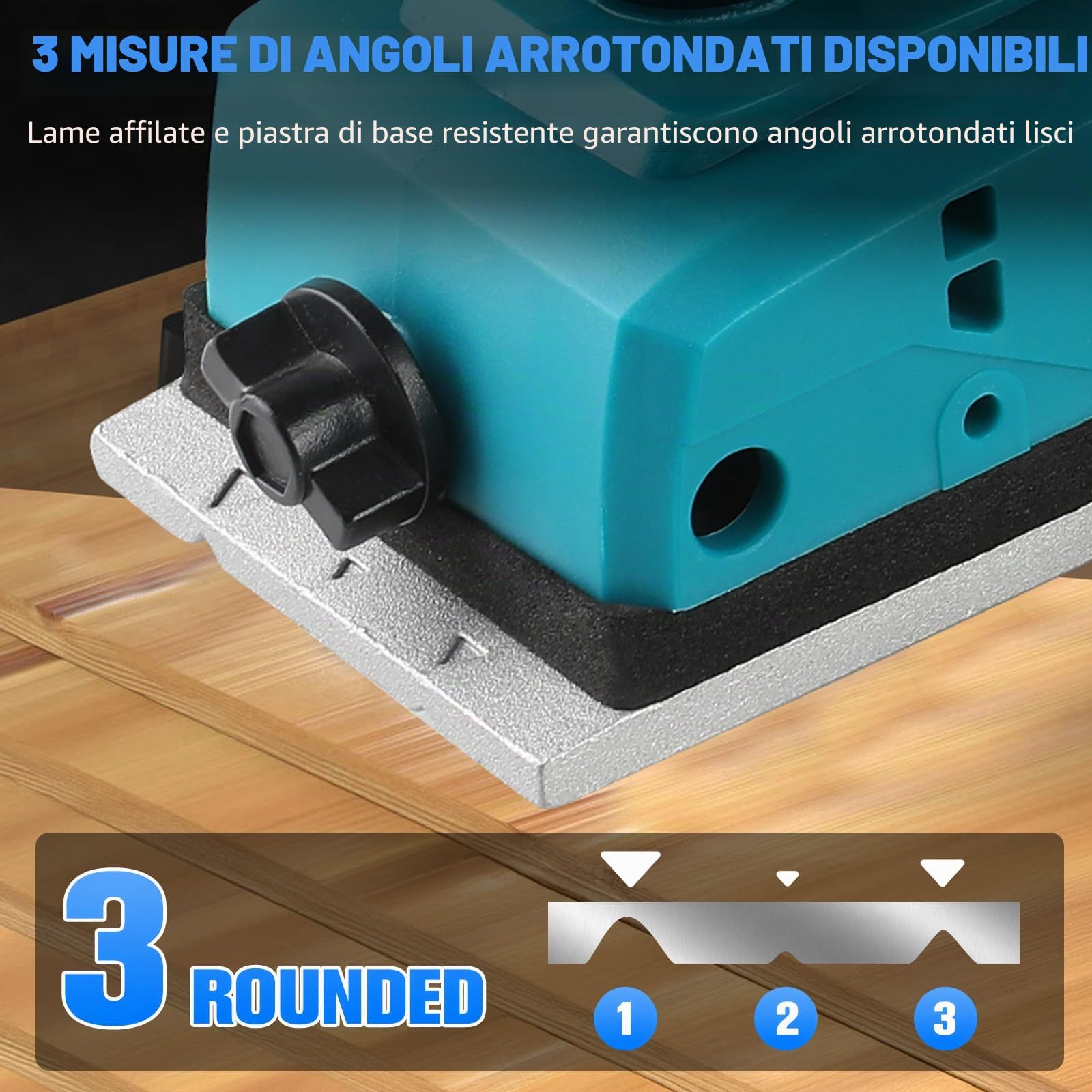 Pialla a batteria compatibile con batteria Makita da 18 V – Pialla con una sola mano con 16500 RPM, 0 – 2 mm, larghezza pialla regolabile 82 mm, per la lavorazione del legno, pialla elettrica manuale