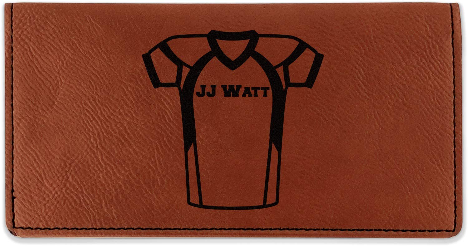 RNK Shops Personalized Football Jersey Leatherette Checkbook Holder - Double Sided