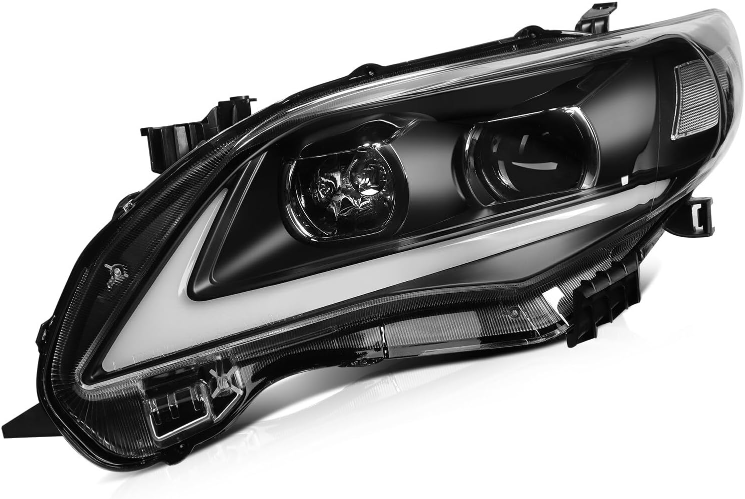 Headlight Assembly Compatible with for Toyota Corolla 2011-2013 Bulbs Not Included 8111002B50 8115002B60