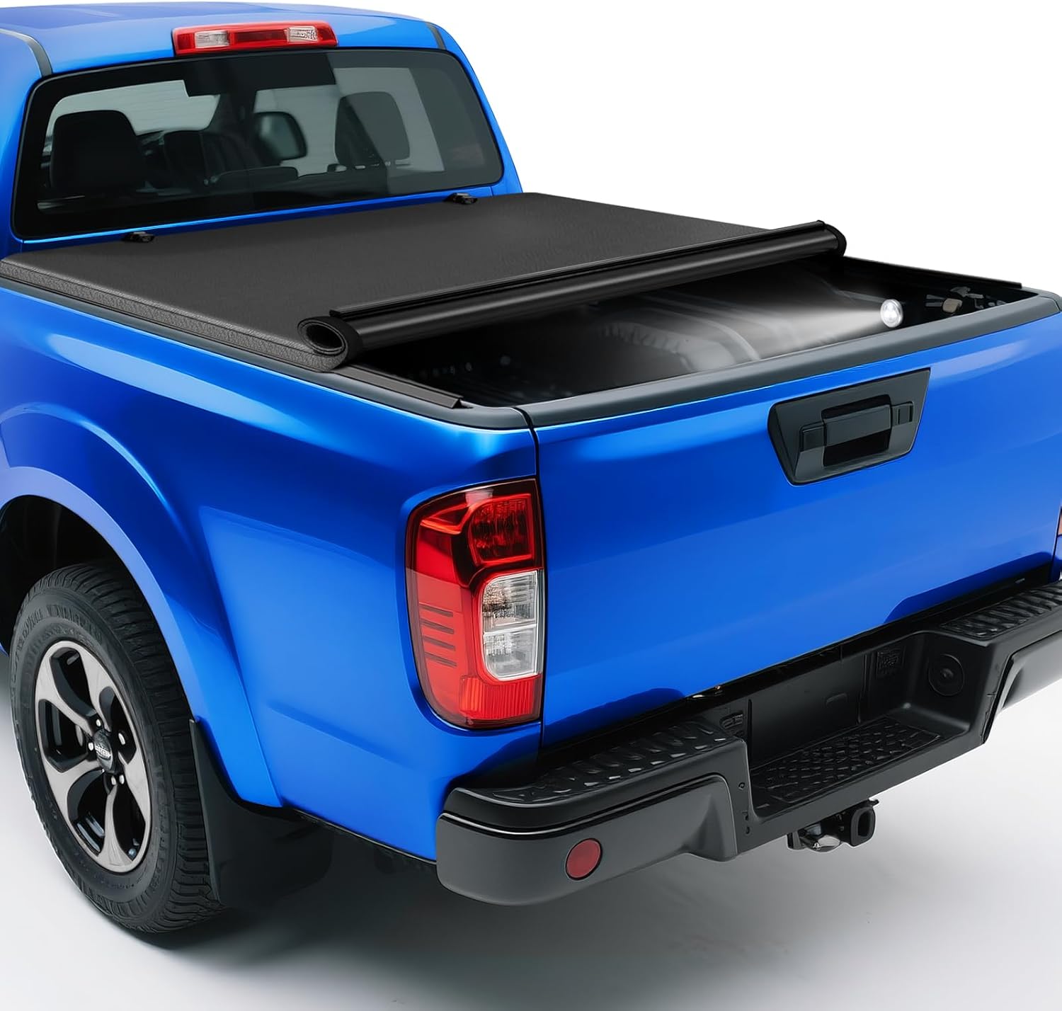 PZ Soft Roll Up Tonneau Cover Compatible with 2004-2015 Nissan Titan 5.6FT Truck Bed Covers with Dual-Coated Vinyl, Black