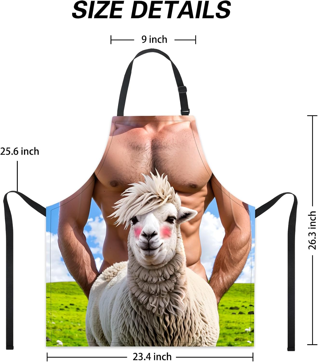 Funny Men Cooking Grilling Aprons Belly BBQ Funny Gag Gifts for Christmas, White Elephant Gift Exchange (Goat, One Size) image 3