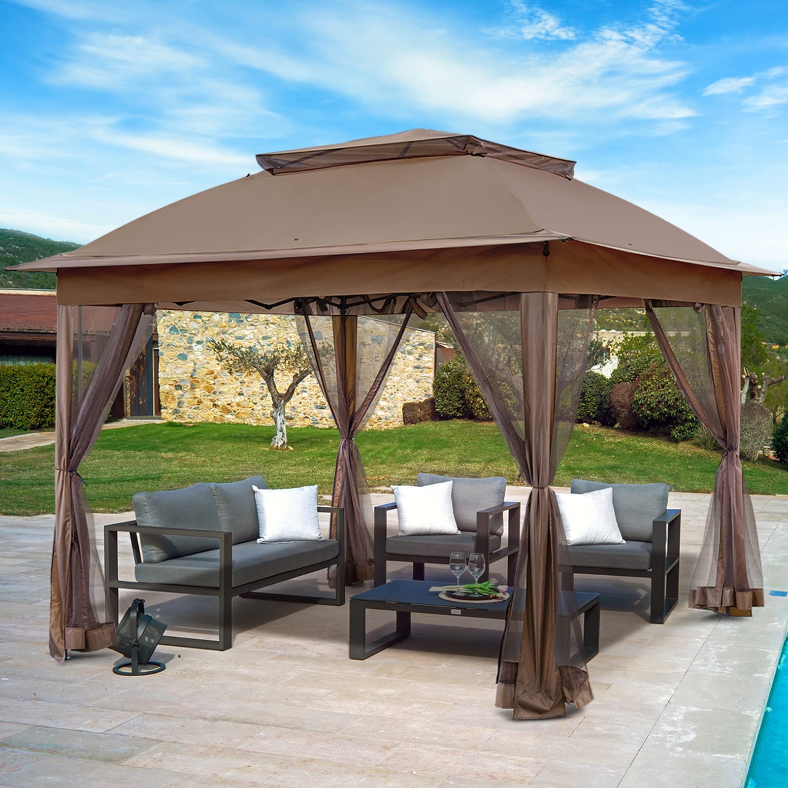 Amazon.com : INTER HUT 11x11 Pop Up Gazebo, Instant Outdoor Canopy