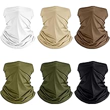 Geyoga 6 Pieces Summer UV Protection Cooling Neck Gaiter Face Clothing Neck Gaiter Mask Scarf Sunscreen Breathable Bandana