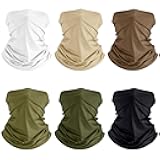 Geyoga 6 Pieces Summer UV Protection Cooling Neck Gaiter Face Clothing Neck Gaiter Mask Scarf Sunscreen Breathable Bandana
