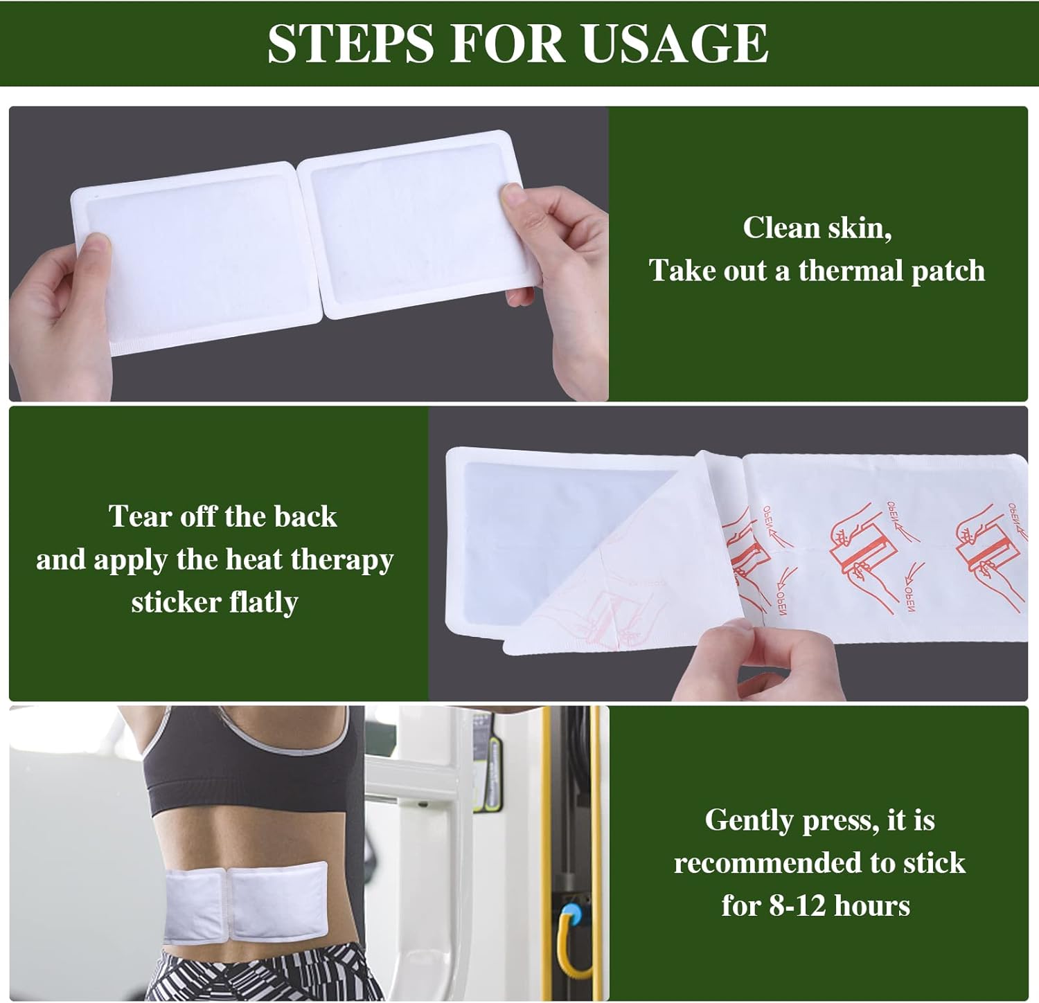 Heat Patches for Pain Relief, 3 Counts Air-Activated Patch for Joints, Waist, Legs, Abdomen, Shoulders, Cervical Spine, Can be in Direct Contact with Skin : Health & Household