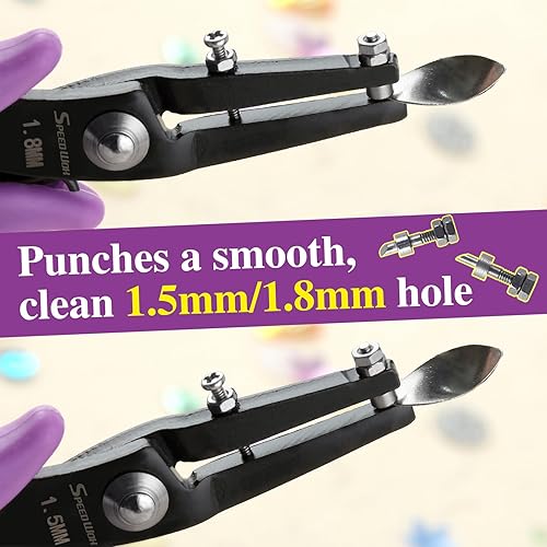 Miniatura 2 de SPEEDWOX Alicates perforadores de agujero de metal para joyería de 0.071 in de diámetro, hoja de metal de agujero redondo de calibre 24 de grosor de