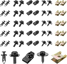 100 x U Clips Universal Metal Fixing Kit and Screw Kit, Body Wing Screws, Assortment of Body Staples, Car Cage Nut, Screw Clip and Nut Kit