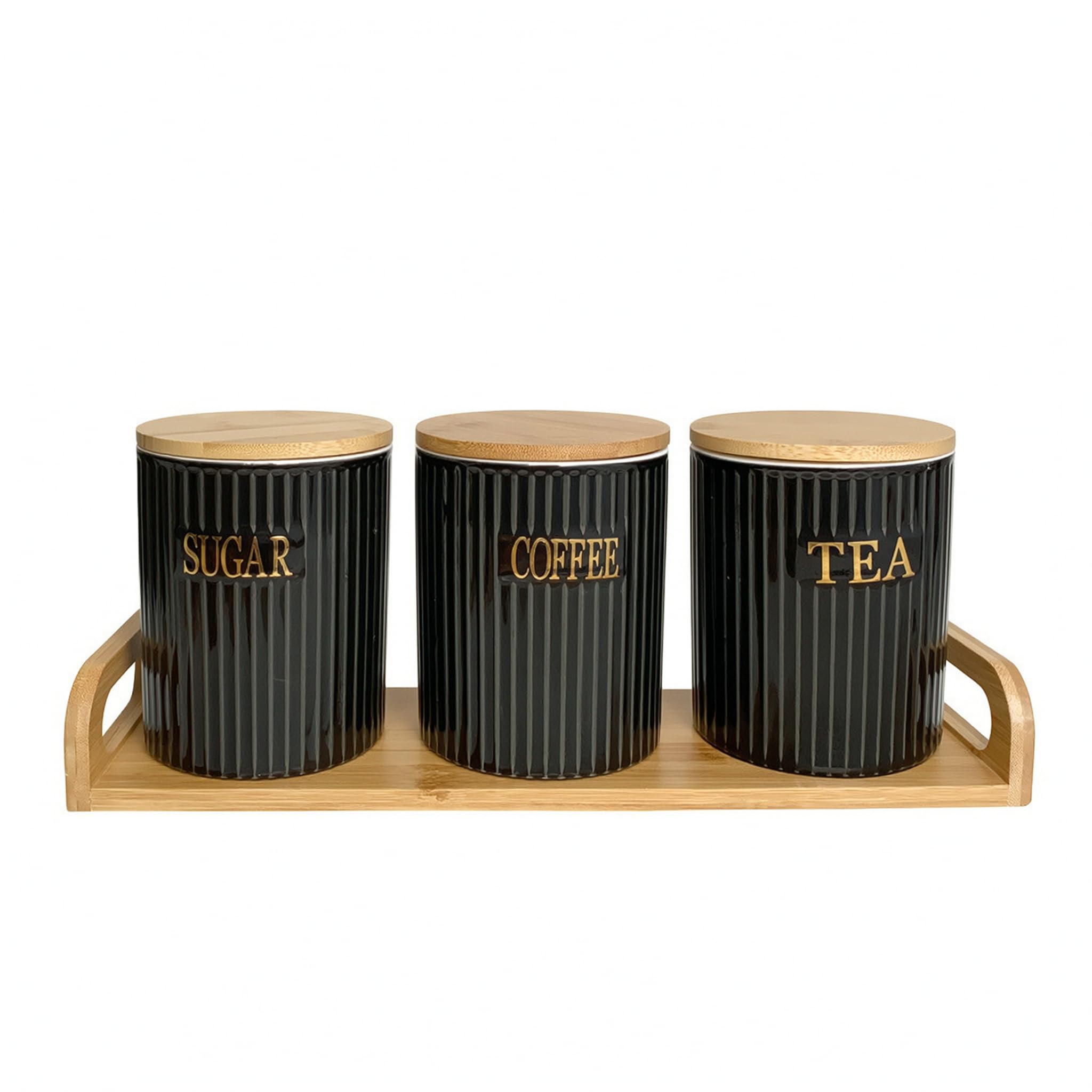 Juego de botes de cocina grandes de,vertical negro