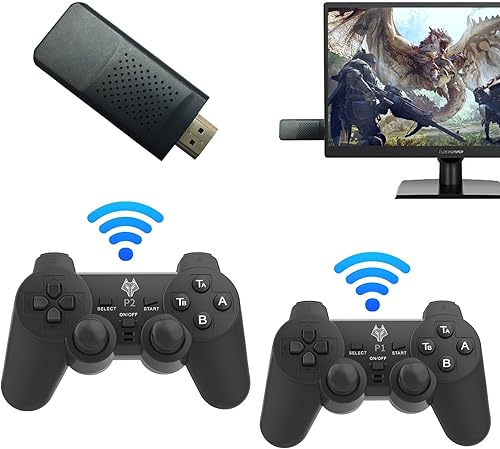 Miniatura 8 de Consola de juegos retro, palo de juego retro inalámbrico, videojuegos Plug and Play para juegos nostálgicos de TV, más de 10,000 juegos y 9