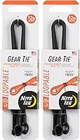 Vista 18 de Nite Ize Gear Tie Loopable, el original lazo de goma reutilizable con lazo integrado resistente, 18 pulgadas, naranja brillante, paquete de 2