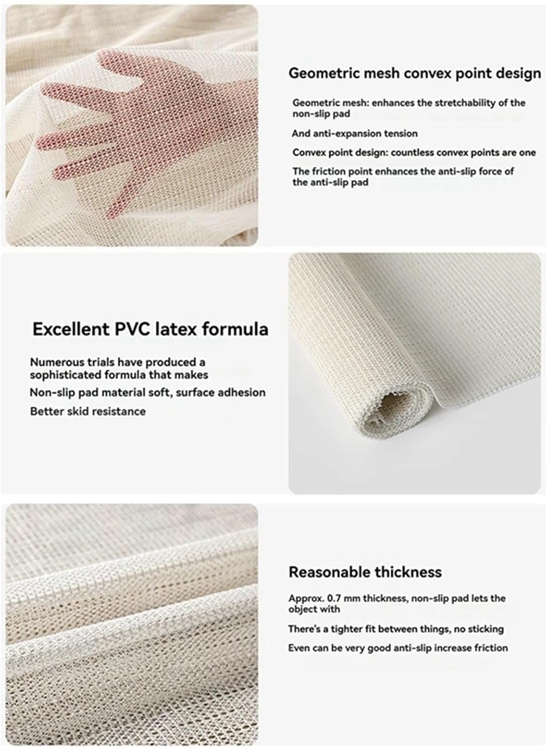 Anti Slip Rug Pad Anti Slip Rug Underlay, PVC Gripper Mat, Multipurpose Non-Slip Liner