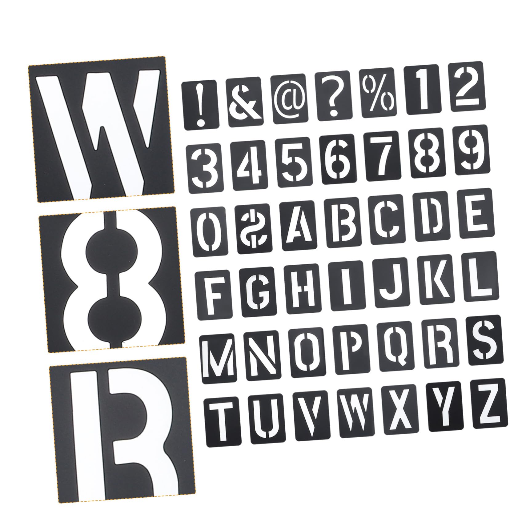 5 Sets Schwarze Zahlen Und Buchstabensymbole Hohlkopie Tintenstrahlschablone DIY Wandmöbel Tintenstrahlschablone Set Mit 42 Blättern Schablonen