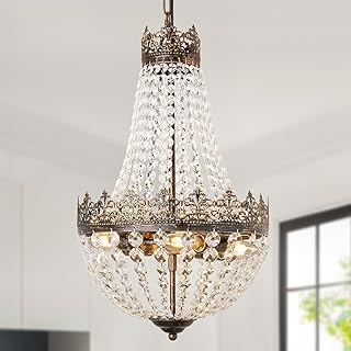 VerRon Crystal Chandelier for Dining Room, Antique French 4-Light Bedroo...