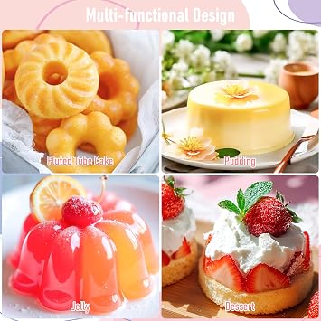 2 Pcs Mini Ring Cake Tin, Silicone Cake Baking Pan Fluted Round Mould with 6 Cavity Baking Molds Nonstick for Donut, Muffin, Cupcake, Chocolate (Pink)