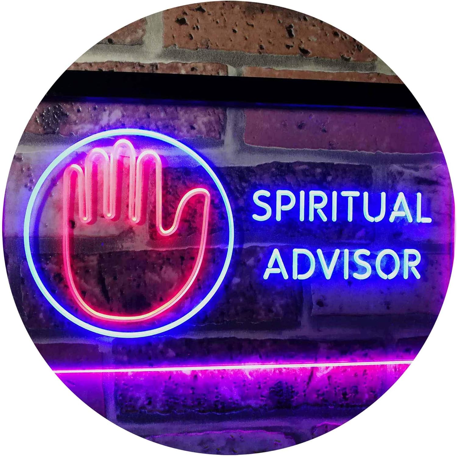 ADVPRO Spiritual Advisor Dual Color LED Neon Sign Blue & Red 24" x 16" st6s64-i3109-br