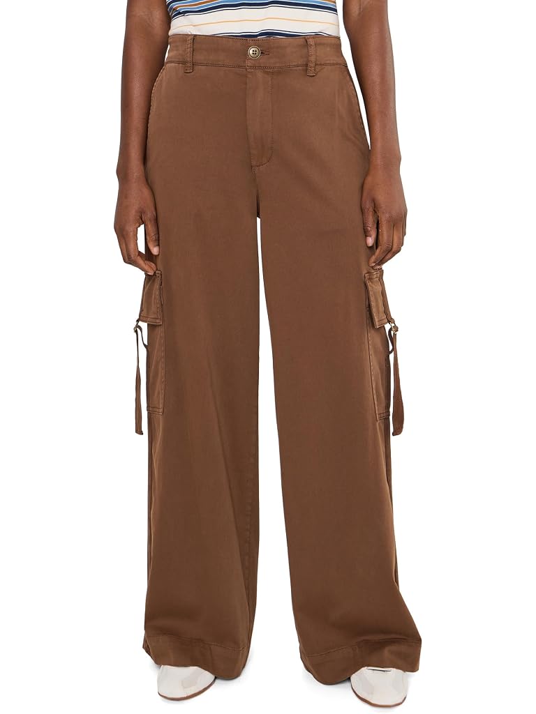 Brown Liverpool Los Angeles Mid-rise Cargo Wide Leg Pants