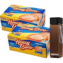 Honey Bun Snack Cakes Bundle 24 Individually Wrapped Sweet Rolls 2 Boxes, 12 Count Each | Premium Custom Bundled Snack Set | Get Free Reusable Water Bottle | Custom bundled by MOOCHI