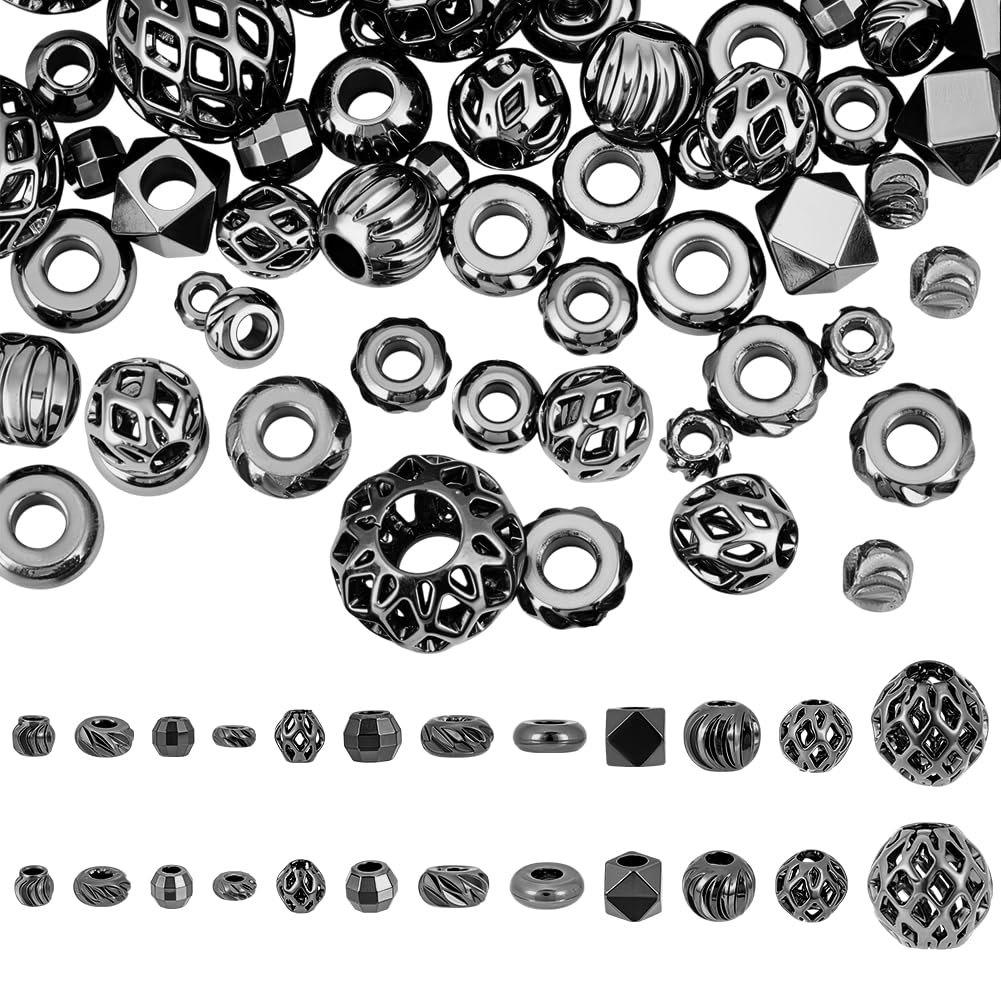 Perles d'espacement rondes en laiton pour fabrication de bracelets et colliers DIY