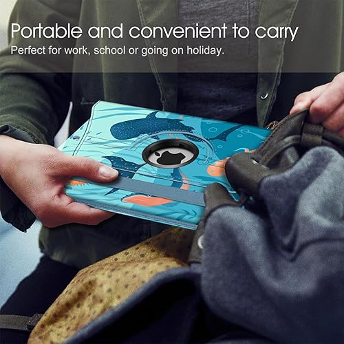 Vista 84 de Fintie - Funda giratoria para iPad de 9ª generación / 8ª generación / 7ª generación, de 10.2 pulgadas, funda giratoria en 360 grados, funda Azul