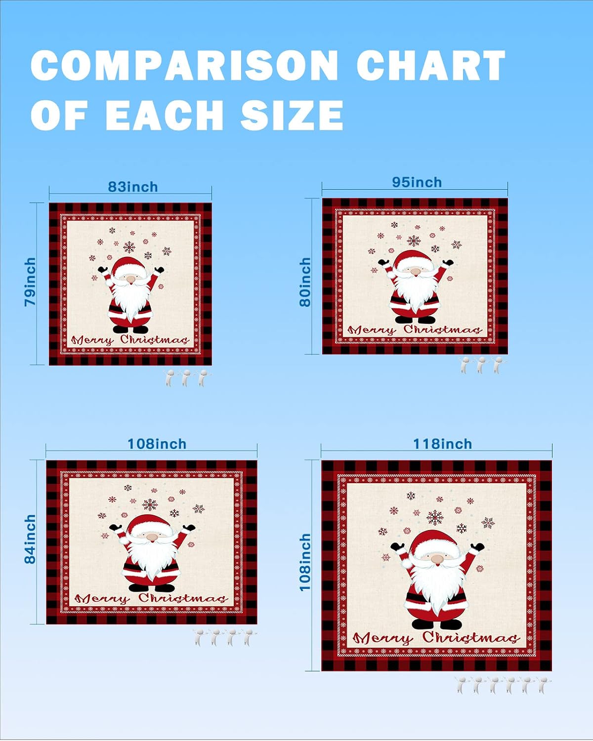 Merry Christmas Gnome Beach Blanket Waterproof Sandproof Outdoor Picnic Mat 118"x108" Winter Retro Snowflake Buffalo Lattice Lightweight Large Beaach Blankets with 4 Stake & 4 Corner Pockets
