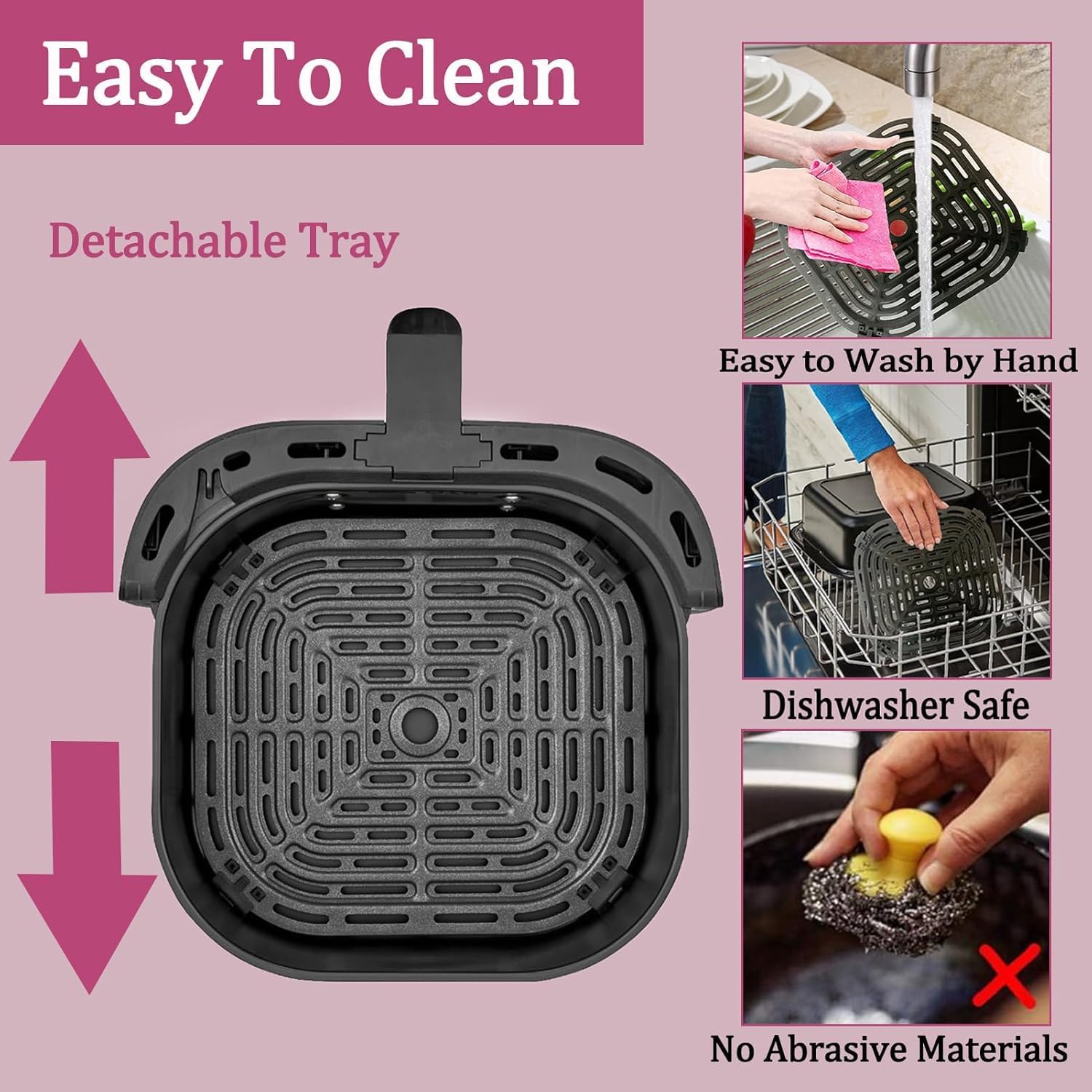 6QT Air Fryer Grill Pan for Bella Pro Series/Paris Hilton Air Fryers, Upgraded Grill Crisper Plate Rack Tray Grate Grid Shelf for 6 Quart Bella Pro Series Air Fryer, Dishwasher Safe, Nonstick