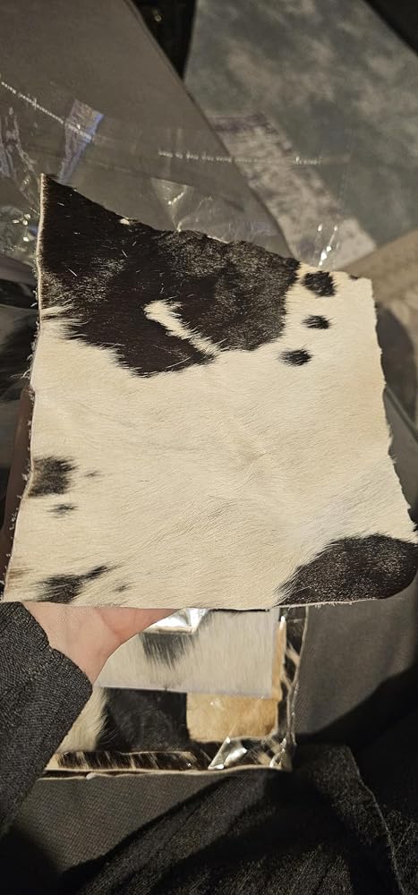 Hair-On Cowhide Leather Squares 6"x6", Assorted Patterns, 12 Pack