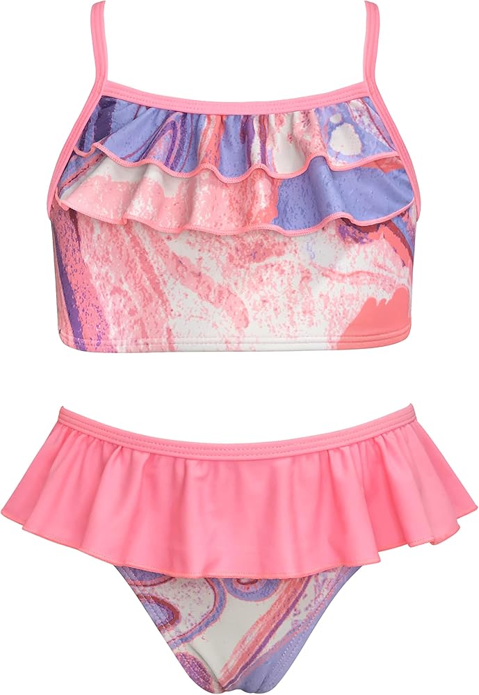 SHEKINI Mädchen Tankini-Set – Zweiteilig, Bedruckt, Mit Triangel-Bikini, Größen 6–14 J.