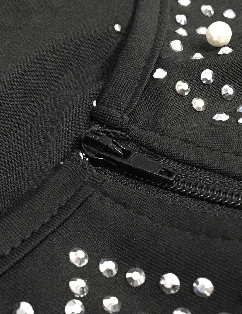 MAYFASEY Women's Sexy Elegant Rhinestone Hot Drilling Process Bodycon Dress Party Club Night Out Dress Long Evening Dresses - Image 3