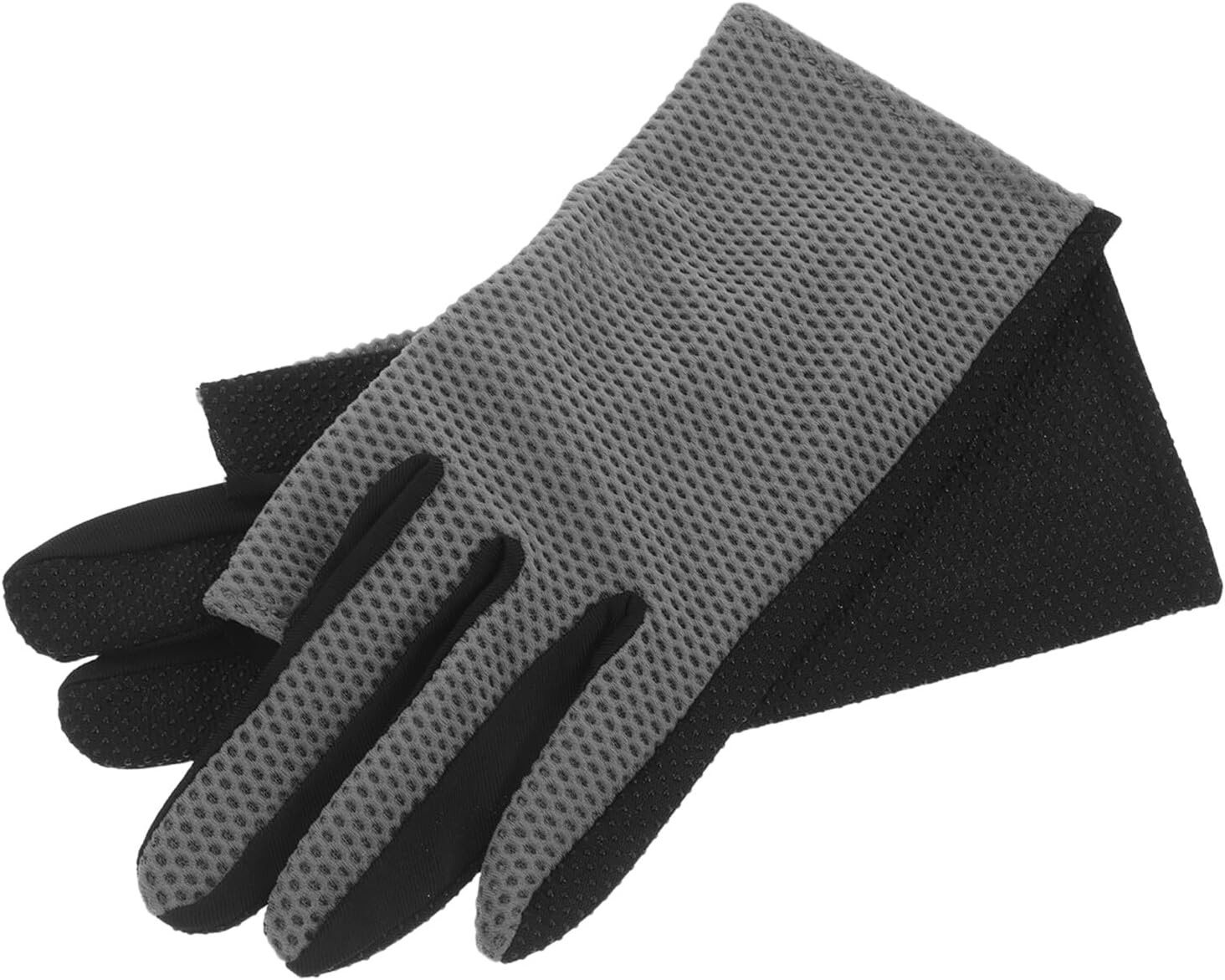 Breathable Grey Fishing Gloves Half Finger Sports Gloves Non-Slip UV Protection Outdoor Cycling for Fishing and Workout