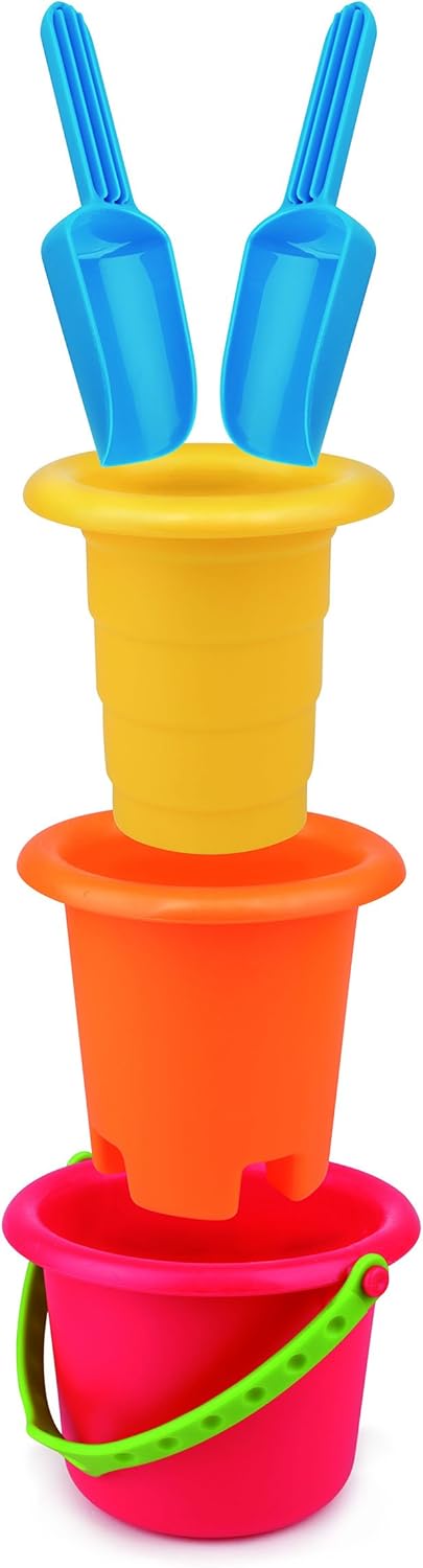 Hape Sand Toys 5-in-1 Beach Set Toys, Multicolor, L: 8.1, W: 9.8, H: 7.5 inch : Toys & Games