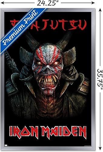Miniatura 3 de Trends International Iron Maiden - Póster de pared de álbum Senjutsu, 22.37 x 34.00 pulgadas, versión enmarcada plateada
