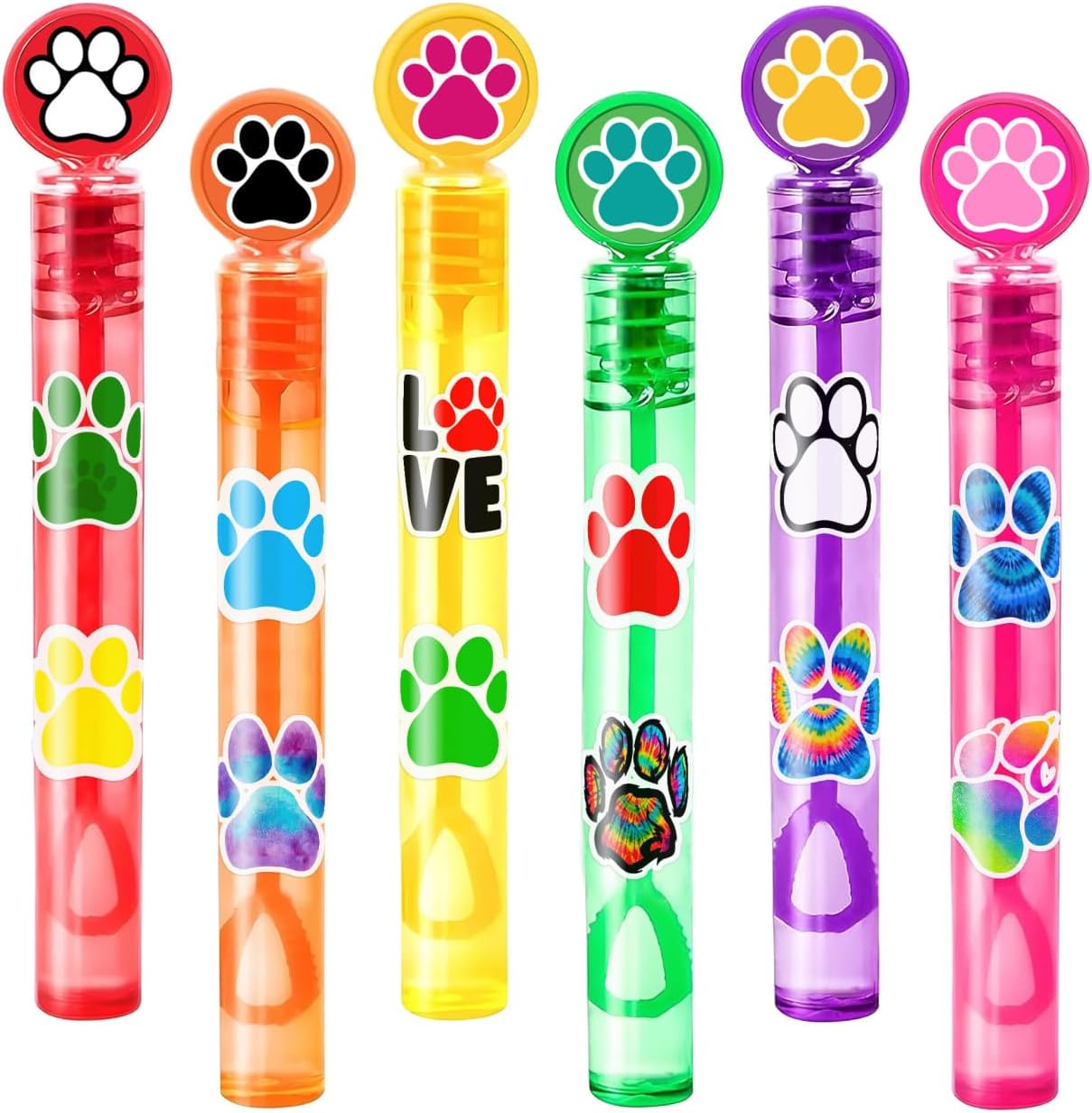 Paw Print Party Favors for Kids – 24PCS Animal-Themed Mini Bubble Wands | Birthday Supplies, Pinata Fillers, Goodie Bags, Classroom Rewards
