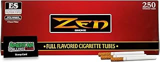 Zen Cigarette Tubes | Regular - Red Box | King Size | 250 Tubes | Includes American Rolling Scoop Card
