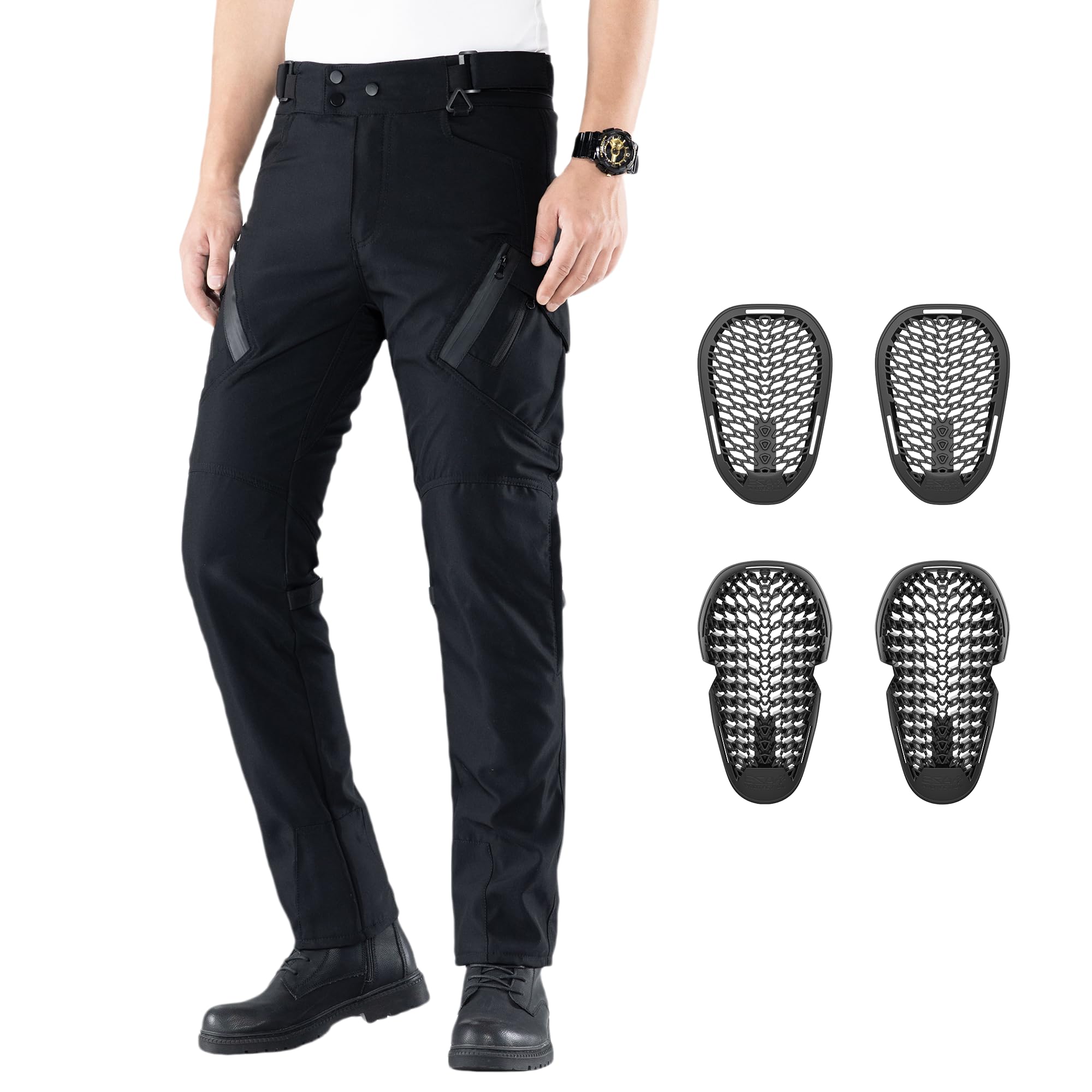 Motorradhose Herren und Damen, mit EN 1621-1 Level 2 geprüften Protektoren, wasserabweisend & atmungsaktiv, Textilhose für Pendeln & Touren