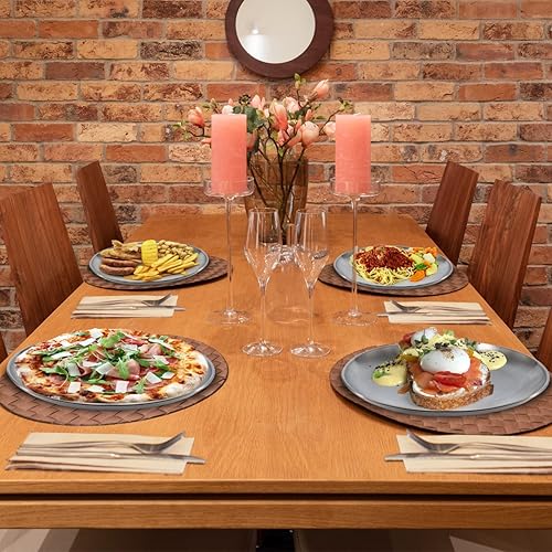 Miniatura 6 de Sumerflos Platos de cena de acero inoxidable 304 (188), platos redondos de ensalada de 10 pulgadas, plato de servir para kichten en casa, campamento