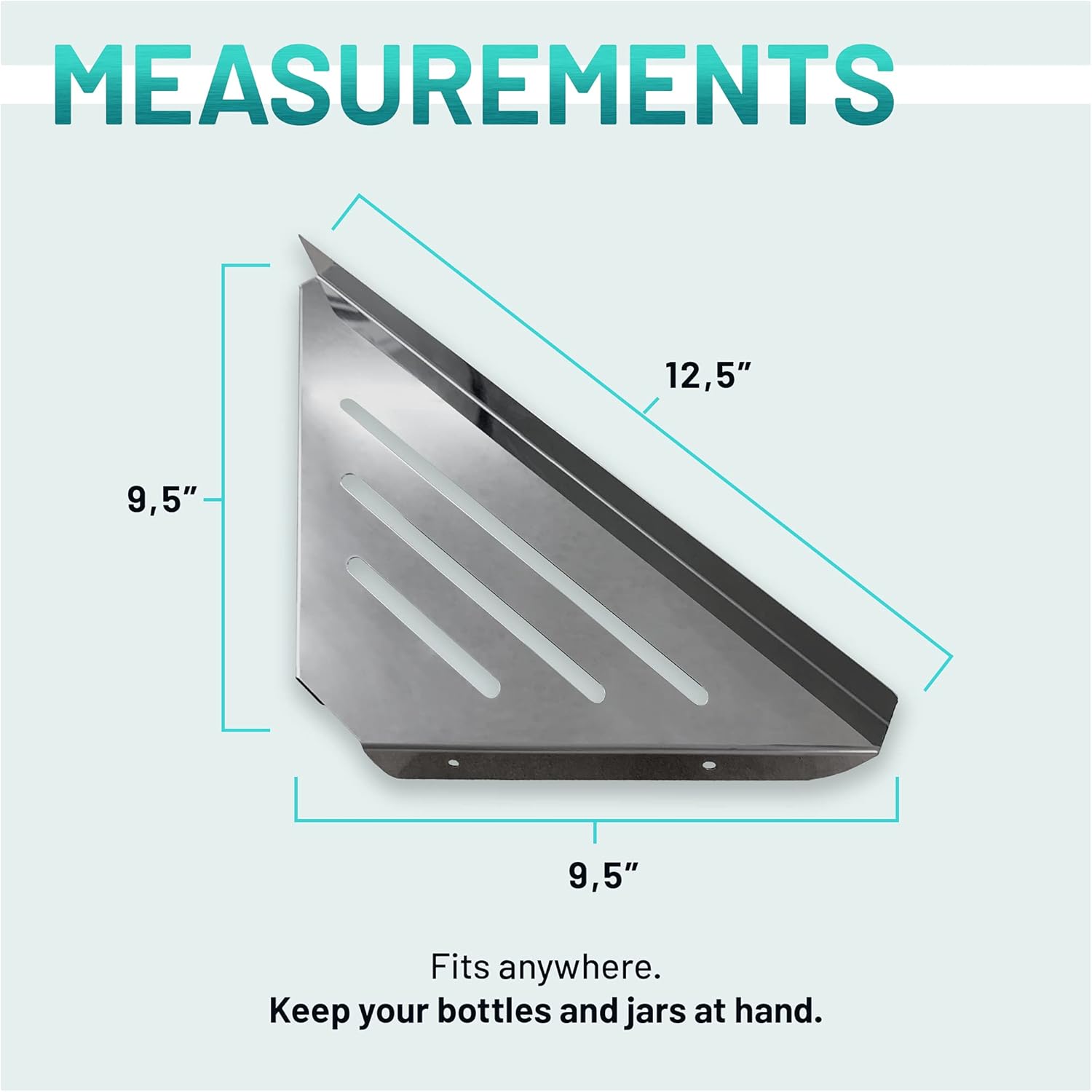 Corner Shower Caddy Organizer for Bathroom - 2 Pack Stainless Steel Modern High End Corner Design - Wall Mountable Shower Organizer and Easy to Install - Holder Rack Shelf with no Pole (Light Polish)