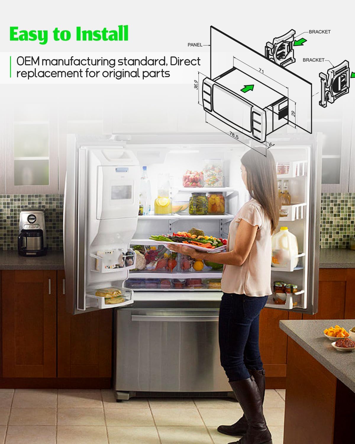 Fit for Dixell XR02CX-4N1F1 Temperature Controller，Refrigerator Digital Thermostat Controller Fit for 120V 50-60hz Commercial Refrigerators/Freezer with Temperature Sensor Probes