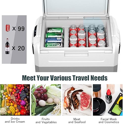 Miniatura 6 de Refrigerador portátil HOMGX, compresor congelador para coche de viaje, vehículo compacto, refrigerador de gran capacidad para camión, refrigerador